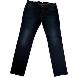 7 For All Mankind Standard Straight Leg Men's Jeans 38x34 Dark Wash Whiskering